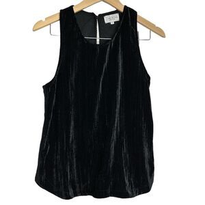 Feel the Peace Velour Terre Jacobs‎ Sleeveless Black Shirt Silk Blend Size M/L